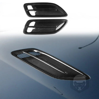 Real Carbon Fiber Bonnet Hood Air Vent Outlet Cover Trim for Kia Stinger 2018-23