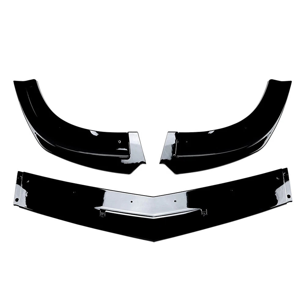 Black Front Bumper Spoiler Lip for Mercedes Benz C Class W204 C63 Sedan (2011-2014)