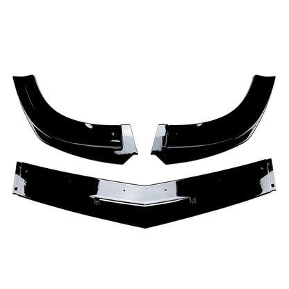 Black Front Bumper Spoiler Lip for Mercedes Benz C Class W204 C63 Sedan (2011-2014)