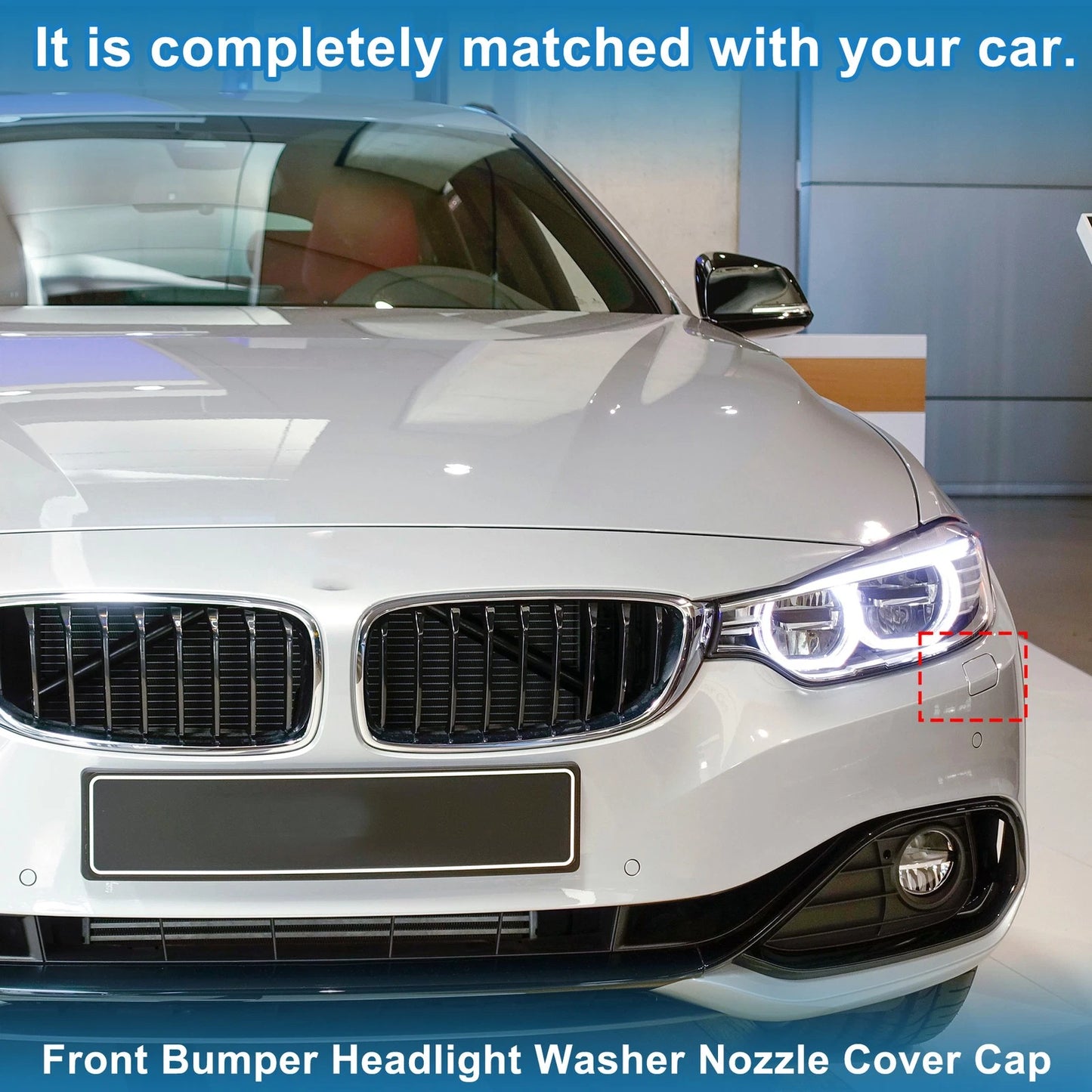 Front Left Washer Nozzle Cover for BMW 428i (2014-2016) - Black Cap