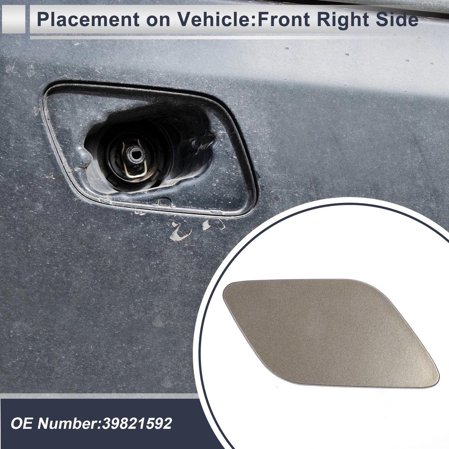 Bumper Headlight Washer Nozzle Cover Cap for Volvo (Copper Tone)