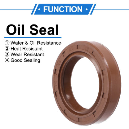Oil Seal / 33x50x10mm Brown 2 x Pcs / Seal Ring Rotary Shaft Seal FKM Rubber