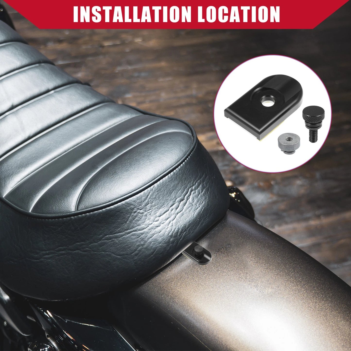 Seat Bolt Screw with Cover Nut Set for Harley Davidson Dyna (1993–2017)