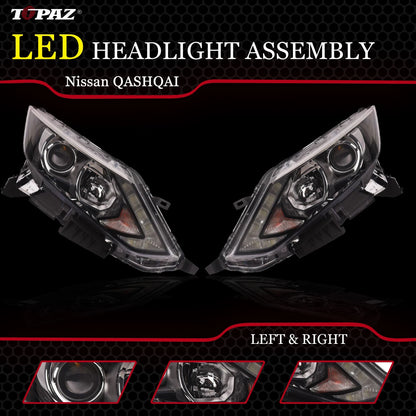 Front Headlight Lamp for Nissan QASHQAI J11 (2014-2017) - 2 x Lights