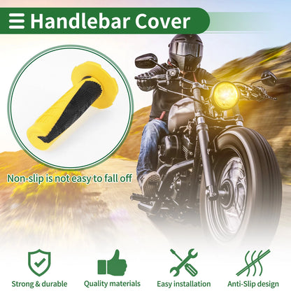 7/8" 22mm Hand Grips / Yellow Grid Pattern for Motorcycle