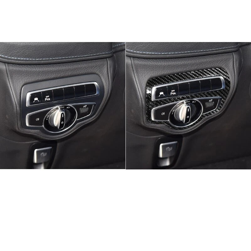 100% Carbon Headlight Switch Button Cover Trim for Benz G500 G63 W464 2019-2023