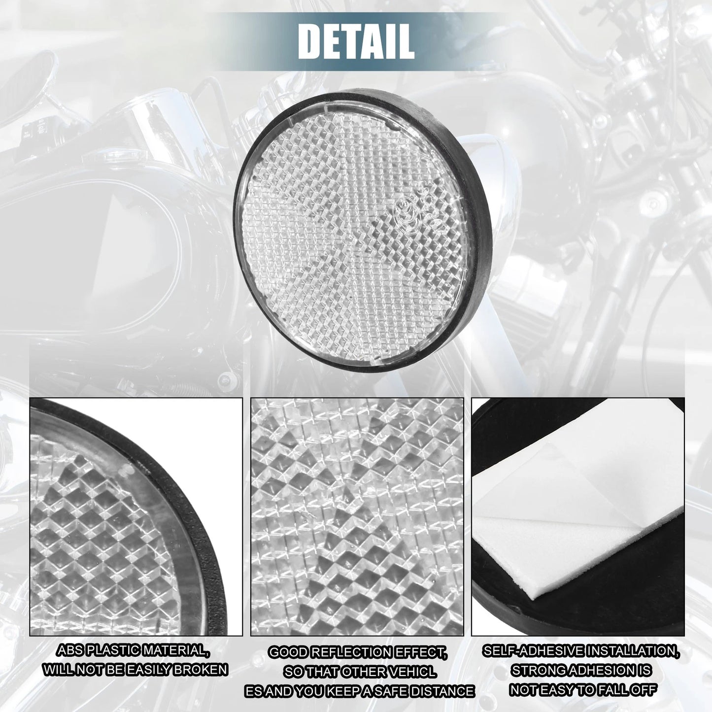 10 pcs Reflector Motorcycle Round Safety Spoke Reflective Self Adhesive for Motorcycle