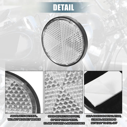 10 pcs Reflector Motorcycle Round Safety Spoke Reflective Self Adhesive for Motorcycle