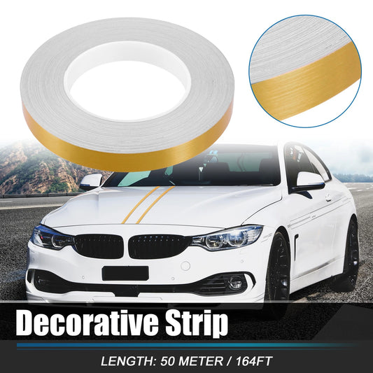 0.6" Width 164ft Decorative Strips Waterproof Gold Tone for Car Motorcycle