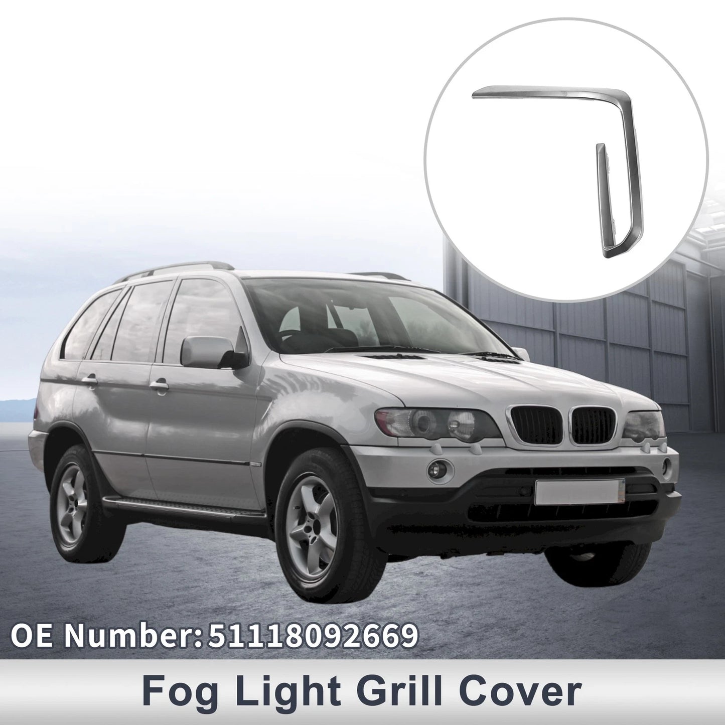 1 Pc Front Left Fog Light Grill for BMW X5 (2019-2023)