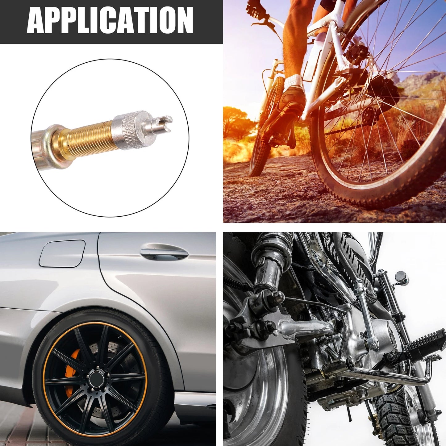 2 x 100mm Tire Valve Stem Inflator Extender Hose for Car Motorcycle