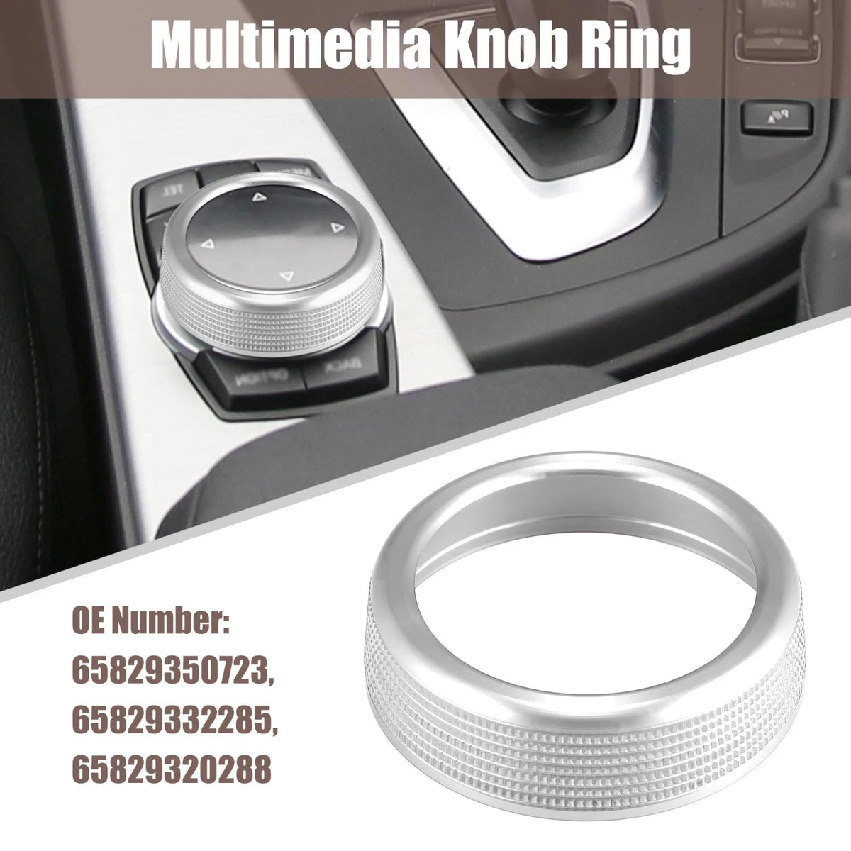 Knob Cover Ring for BMW Series X3 X4 X5 X6 Silver Tone