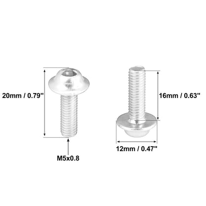 Screws 20pcs M5 5mm Windscreen Screws Silver Tone for Make Model