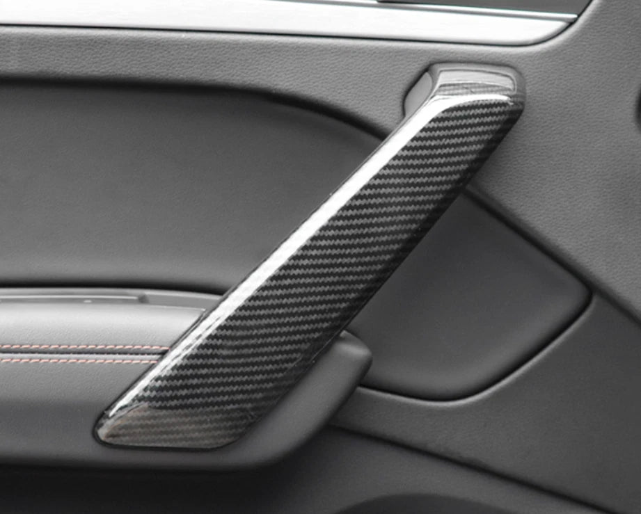 Carbon Fiber Interior Armrest Frame Cover Trim for Audi Q5 (2018-2022) 4 x pcs