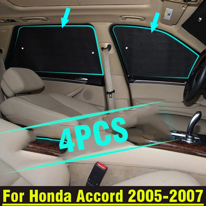 Side Window Sunshade Privacy 4pcs for Honda Accord (2005–2007)
