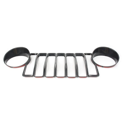 Black Front Grill Insert Headlight Trim Covers for Jeep Wrangler JL (2018)
