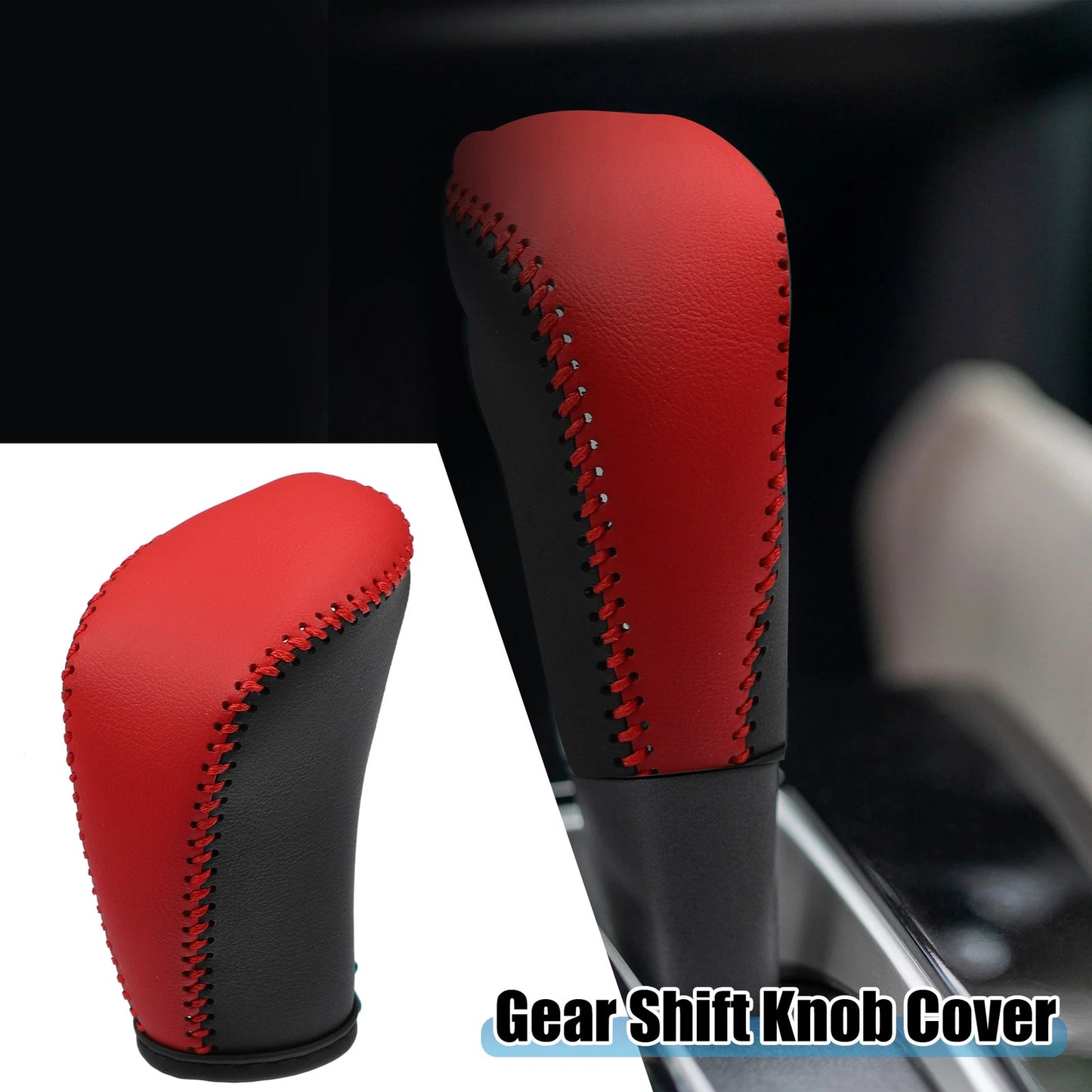 Gear Shift Lever Cover Trim for Nissan Altima Armada Sentra (20-23) Black Red