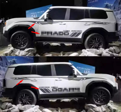 2 x Car Door Side Stripe Graphics Vinyl Film Sticker for Toyota Prado