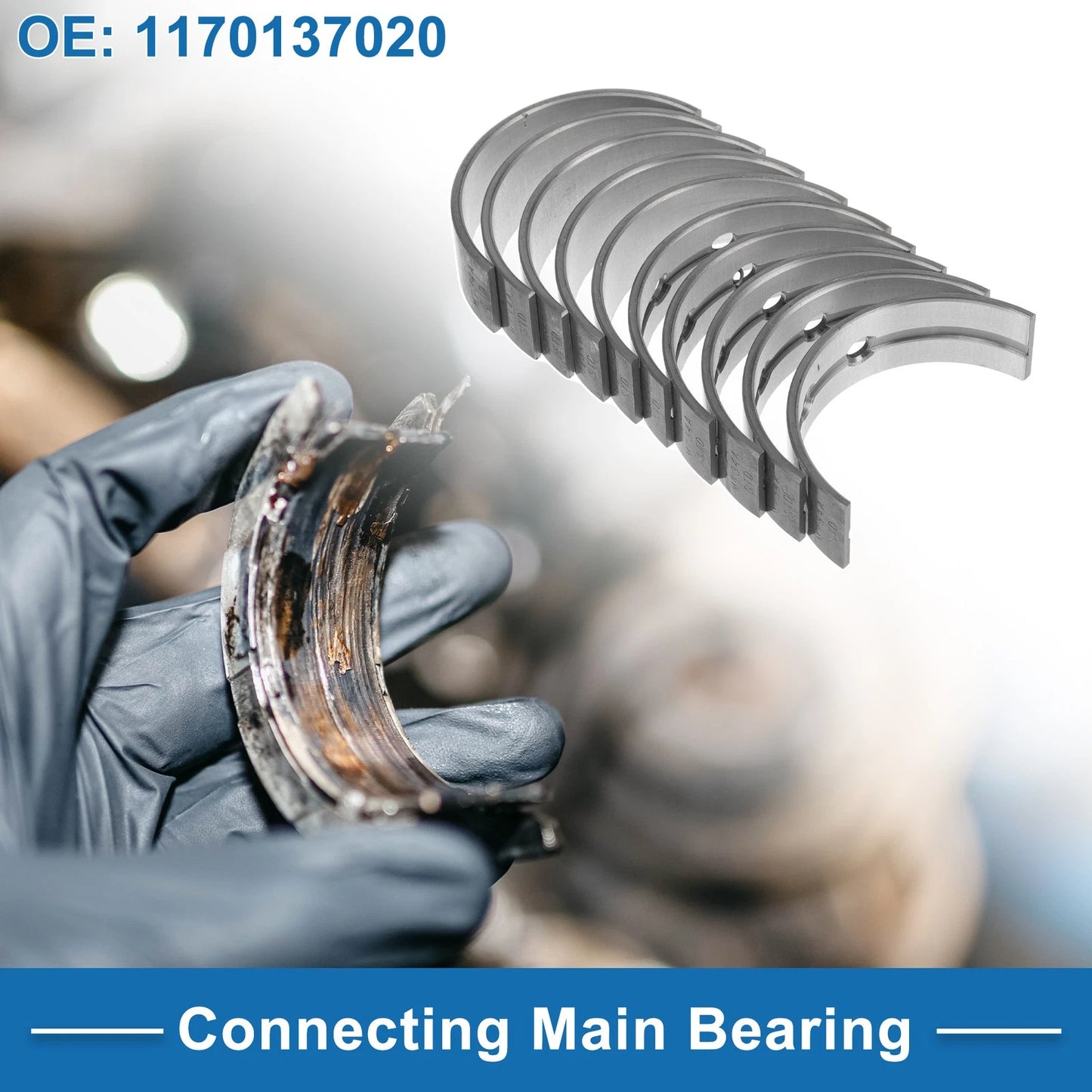Main Bearing Set for Toyota Corolla Altis 2007-2013 (2 x Silver Tone)
