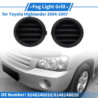 Fog Light Covers  for Toyota Highlander (2001-2007) Black ABS