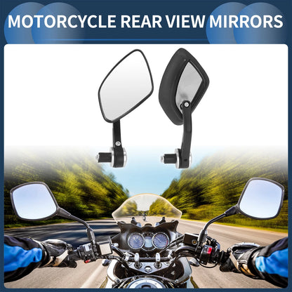 1 Pair Motorcycle Rear View Mirrors Rearview Mirror Aluminum Oval for Motorcycle