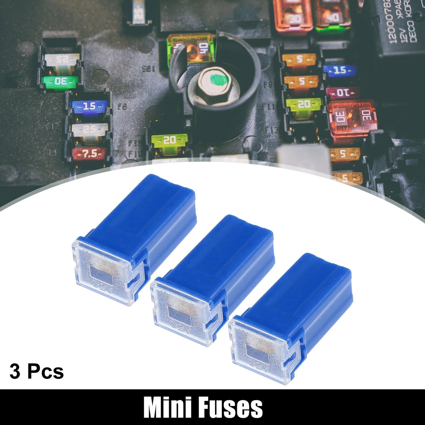 3 x 32V 100 Amp Mini Block Fuse for Trucks & Pickup Cars