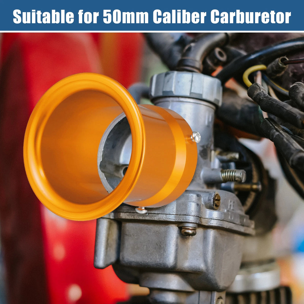 Carb Stack Filter 50mm Velocity Stack Carb Carburetor Air Filter Funnel Gold Tone for ...