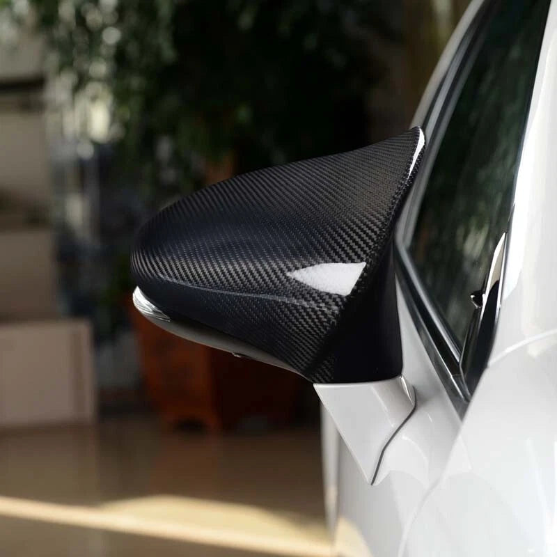 Carbon Fiber Stick-on Rearview Mirror Caps Cover For Lexus IS ES LS GS 2014-2020
