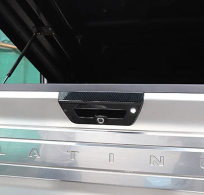 Carbon Fiber Rear Door Handle Bowl Tailgate Cover Trim for Ford F150 (2015-2019)