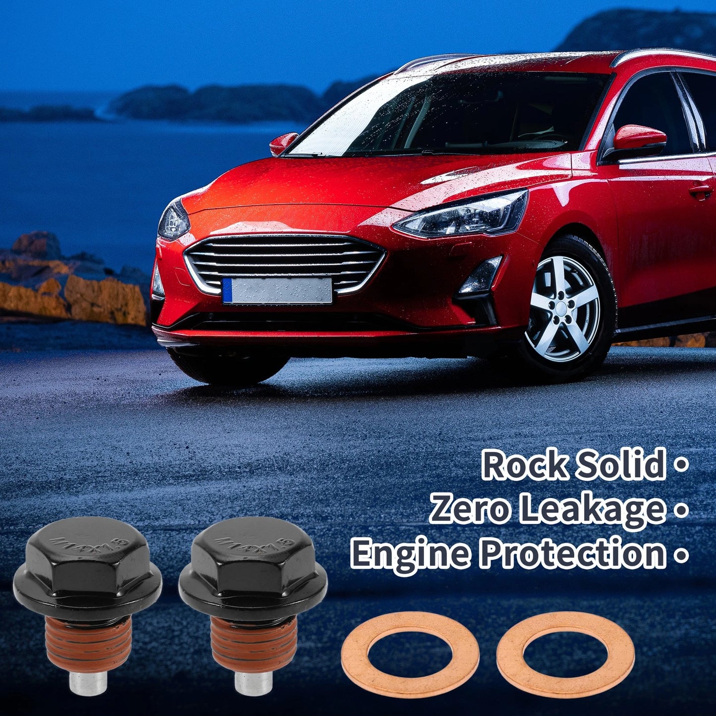 Oil Drain Plug 2 x M14x1.5 Copper W/ Gasket for Car Motorcycle