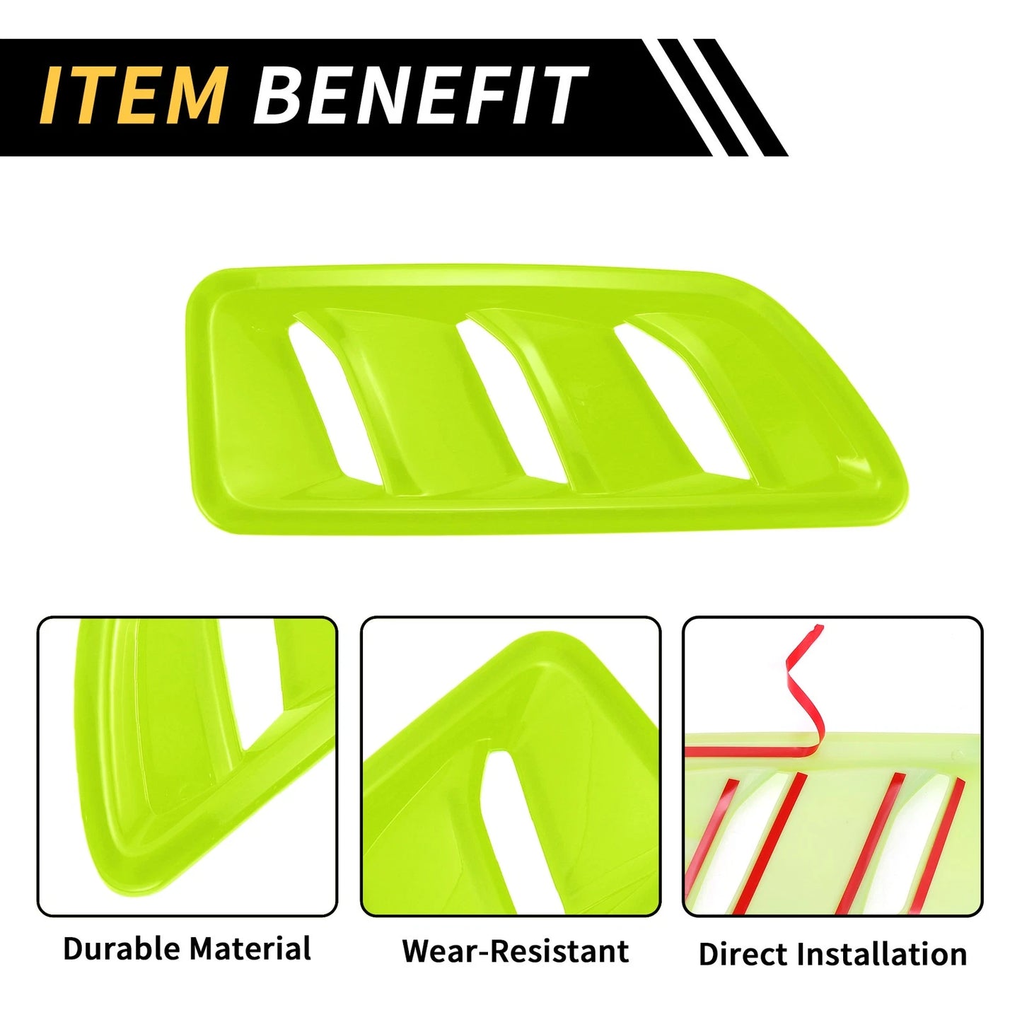 Front Hood Air Outlet Vent Cover Trim for Jeep JL JLU Gladiator (2018-2024)