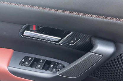 Inner Door Handle Bowl Lid Cover Trim for 2023-2024 Mazda CX-50 Carbon Fiber
