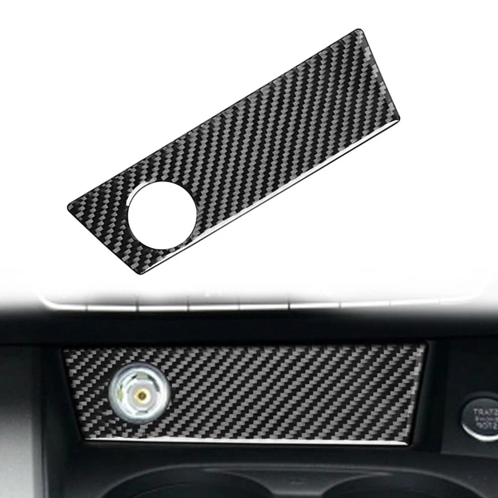 Carbon Fiber Black Console Cigarette Lighter Trim Cover for Audi A4 A5 (2016-2023)