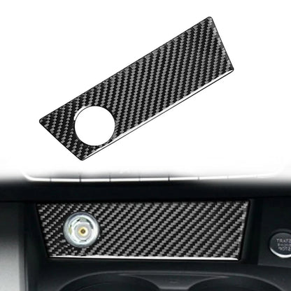 Carbon Fiber Black Console Cigarette Lighter Trim Cover for Audi A4 A5 (2016-2023)