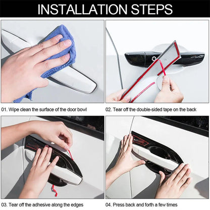 4X Gloss Black Door Handle Cover Trim for Honda Civic 2016-2021