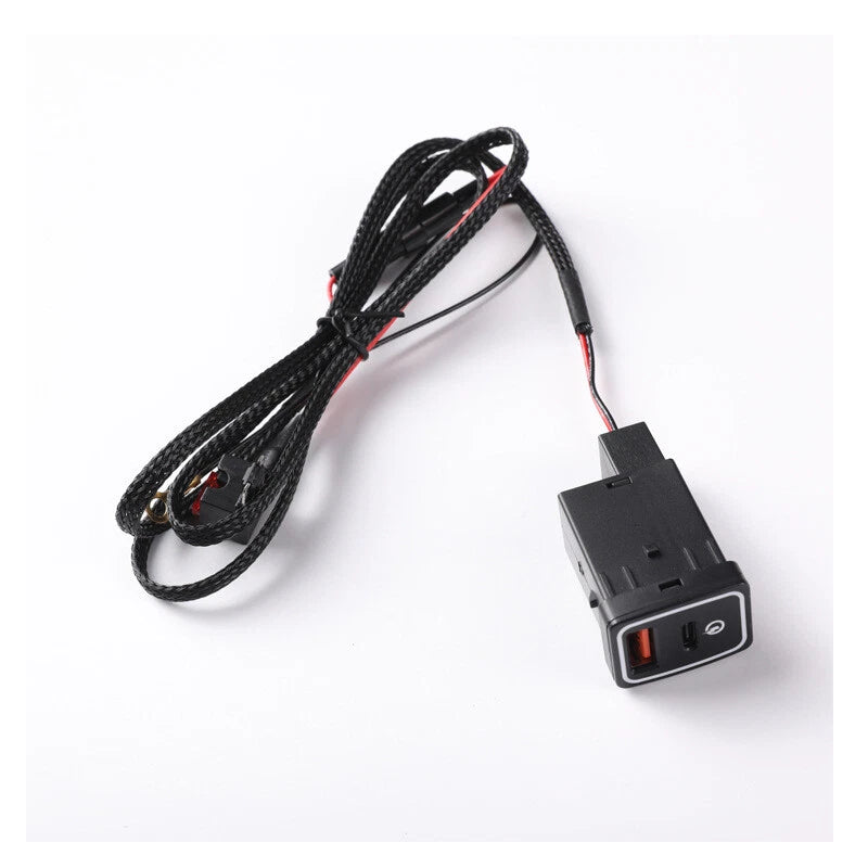 Port Socket for Nissan Sentra Altima Switch Button Convert USB-C PD USB-A QC3.0