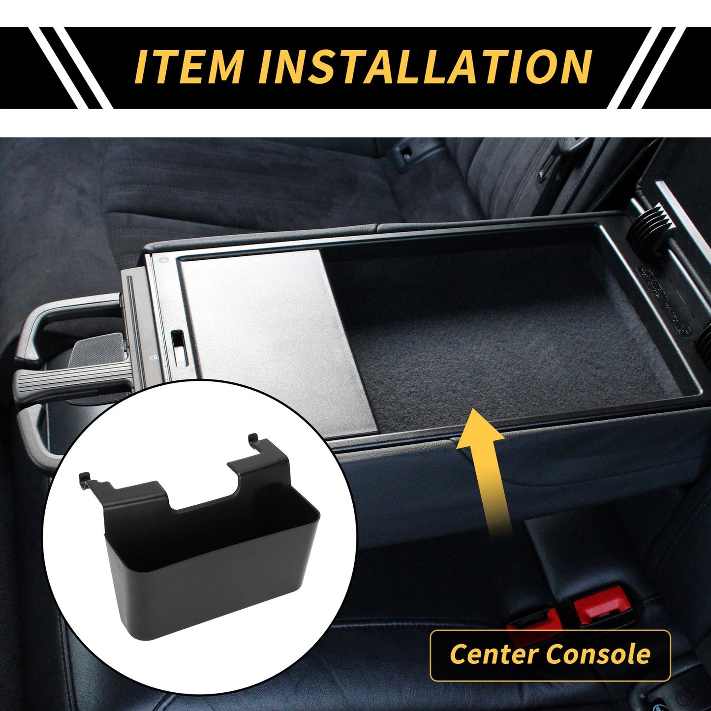 Center Console Organizer Tray for Jeep Wrangler JK JKU (2011-2018) Black