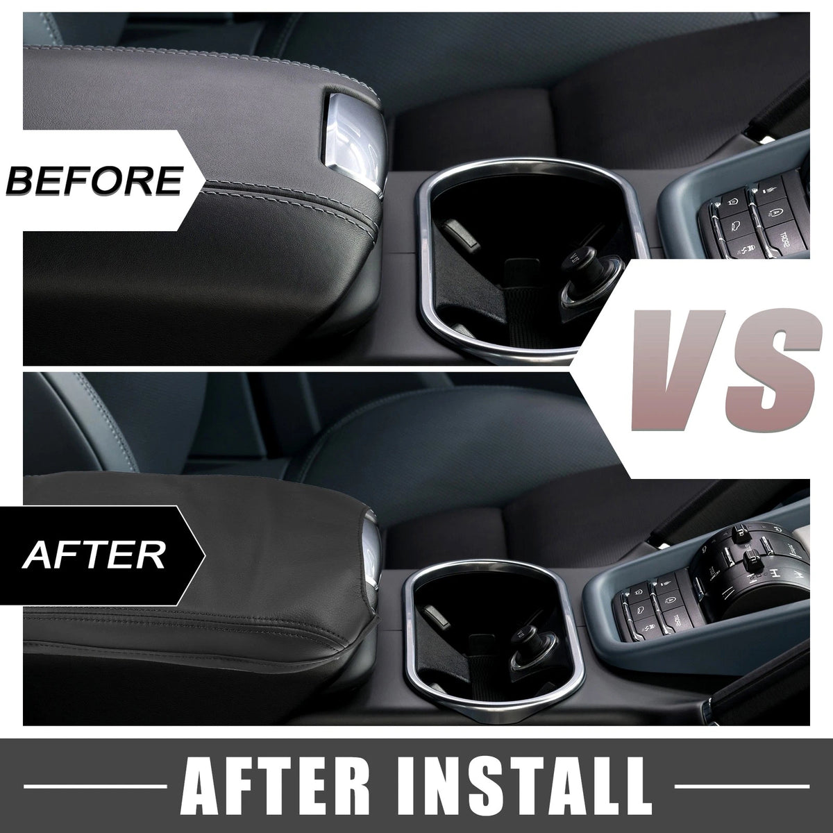 Center Console Armrest Cover Pad for Toyota Camry Hybrid (2012-2017) Black