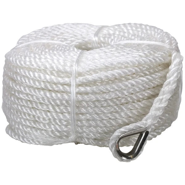 Anchor Rope Silver 8mm x 50m Stainless Steel Thimble