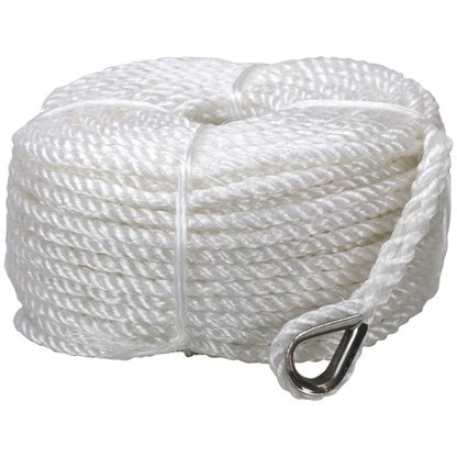 Anchor Rope Silver 8mm x 50m Stainless Steel Thimble