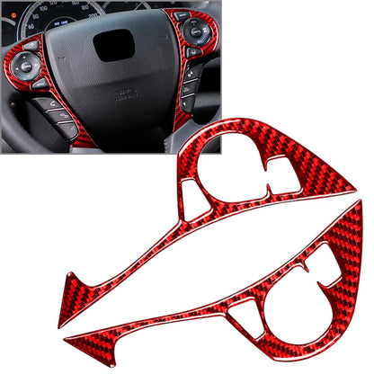 Steering Wheel Button Cover for Honda Accord 2013-2017 Carbon Fiber Red