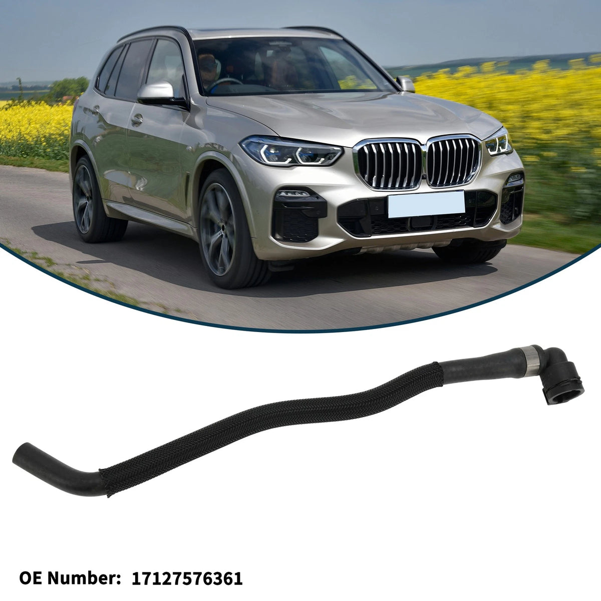 Heater Hose for BMW X5 2011-2013 (17127576361) Black