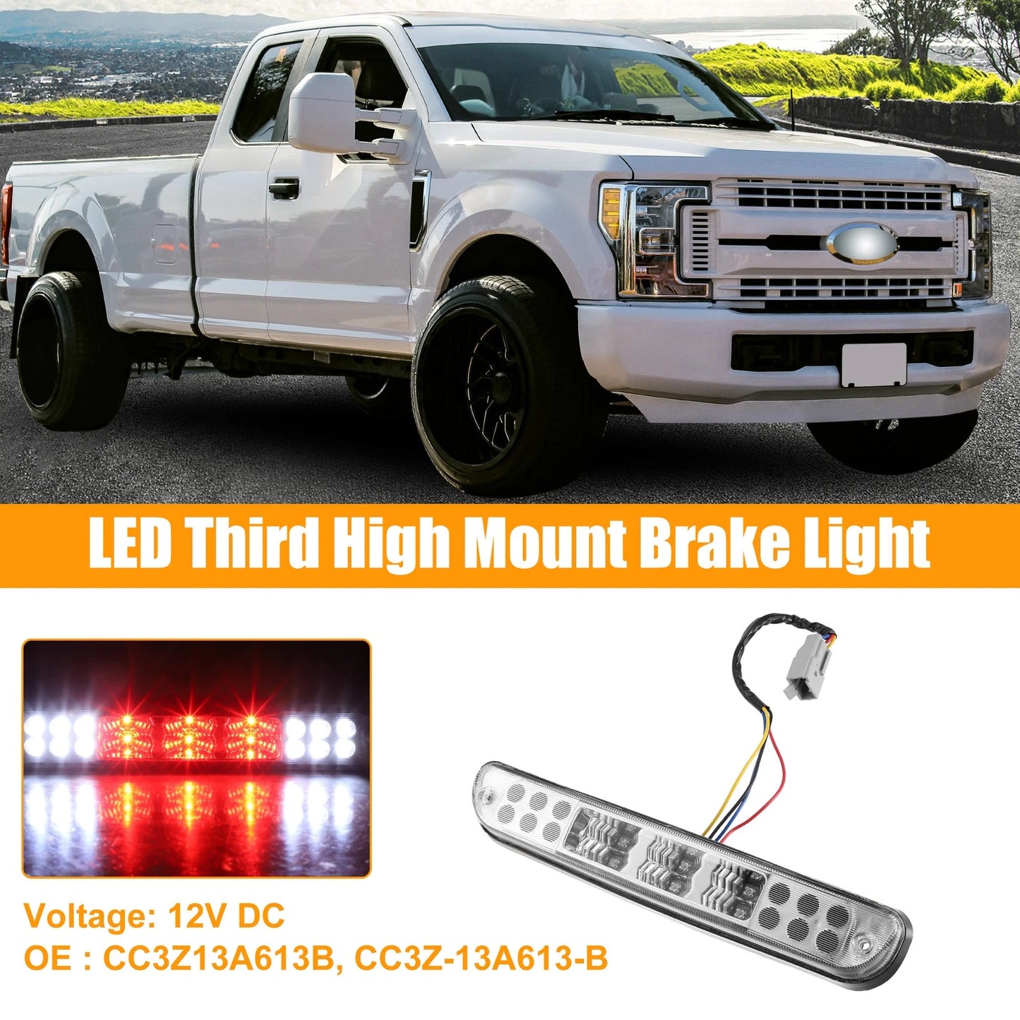 LED Third High Mount Brake Light for Ford F-250 Super Duty (2017-2022)