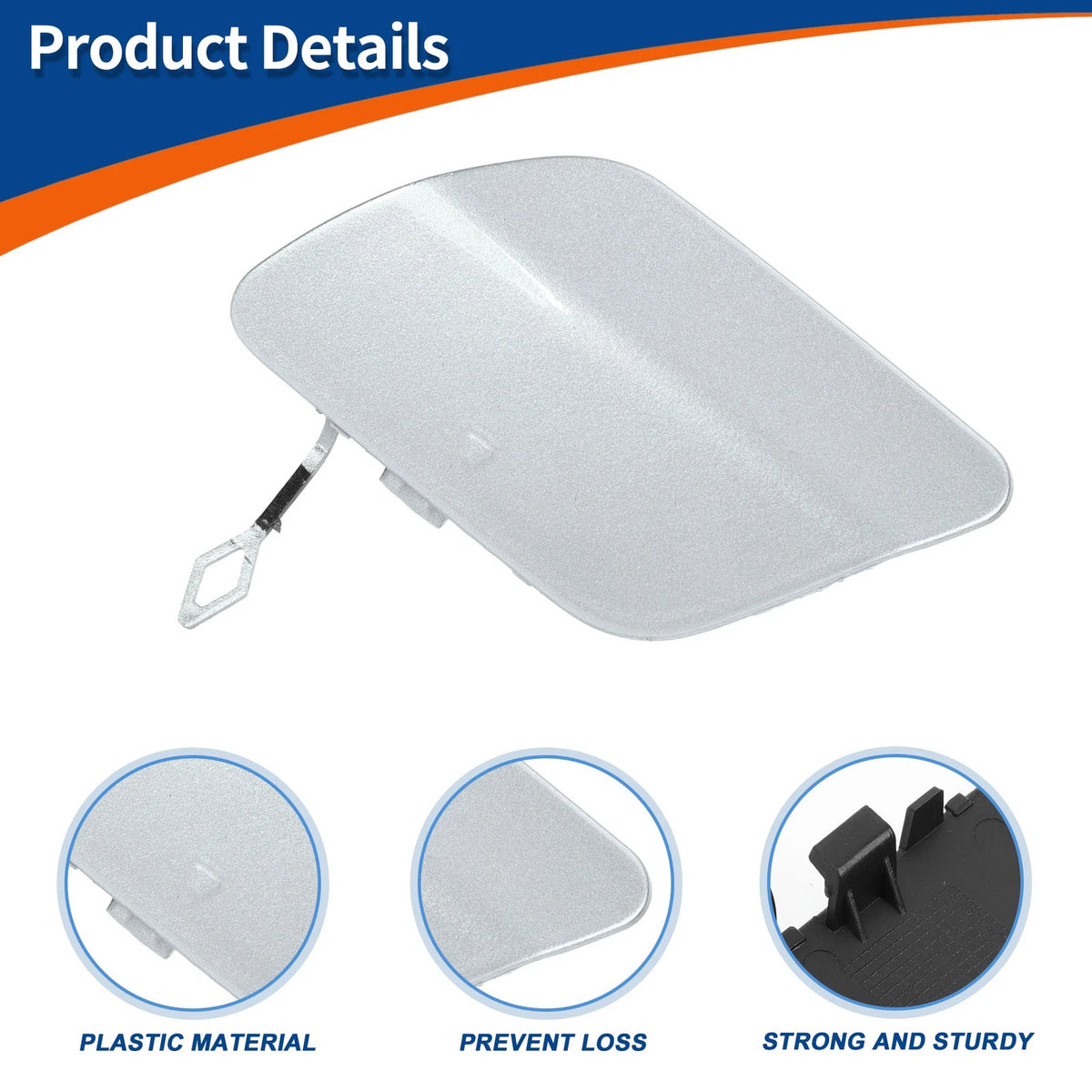 Rear Tow Hook Cover for Mercedes-Benz A-Class (2019-2023) Diamond Silver