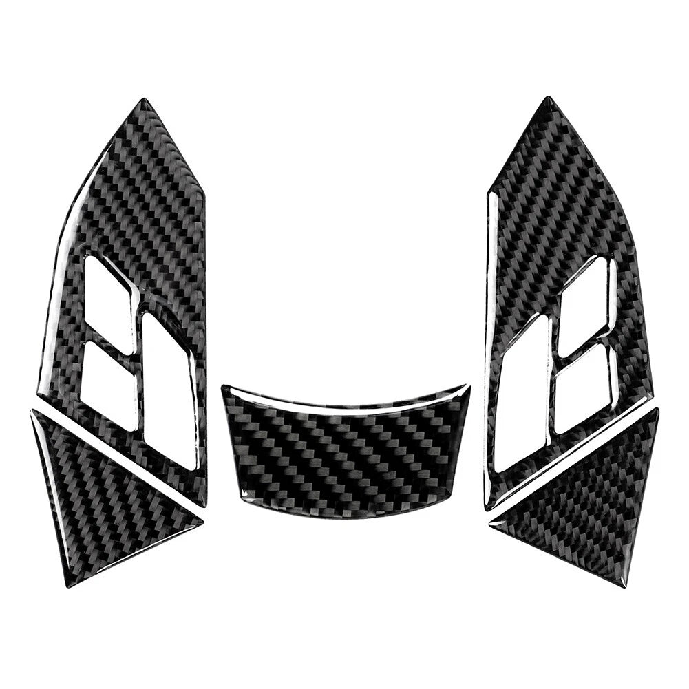 5 Pcs Steering Wheel Cover Trim for BMW 5 Series E60 E61 (2003-2010) Black