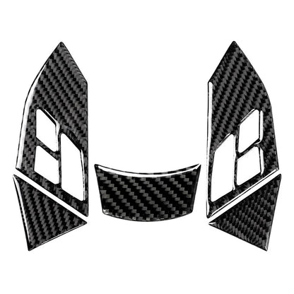 5 Pcs Steering Wheel Cover Trim for BMW 5 Series E60 E61 (2003-2010) Black