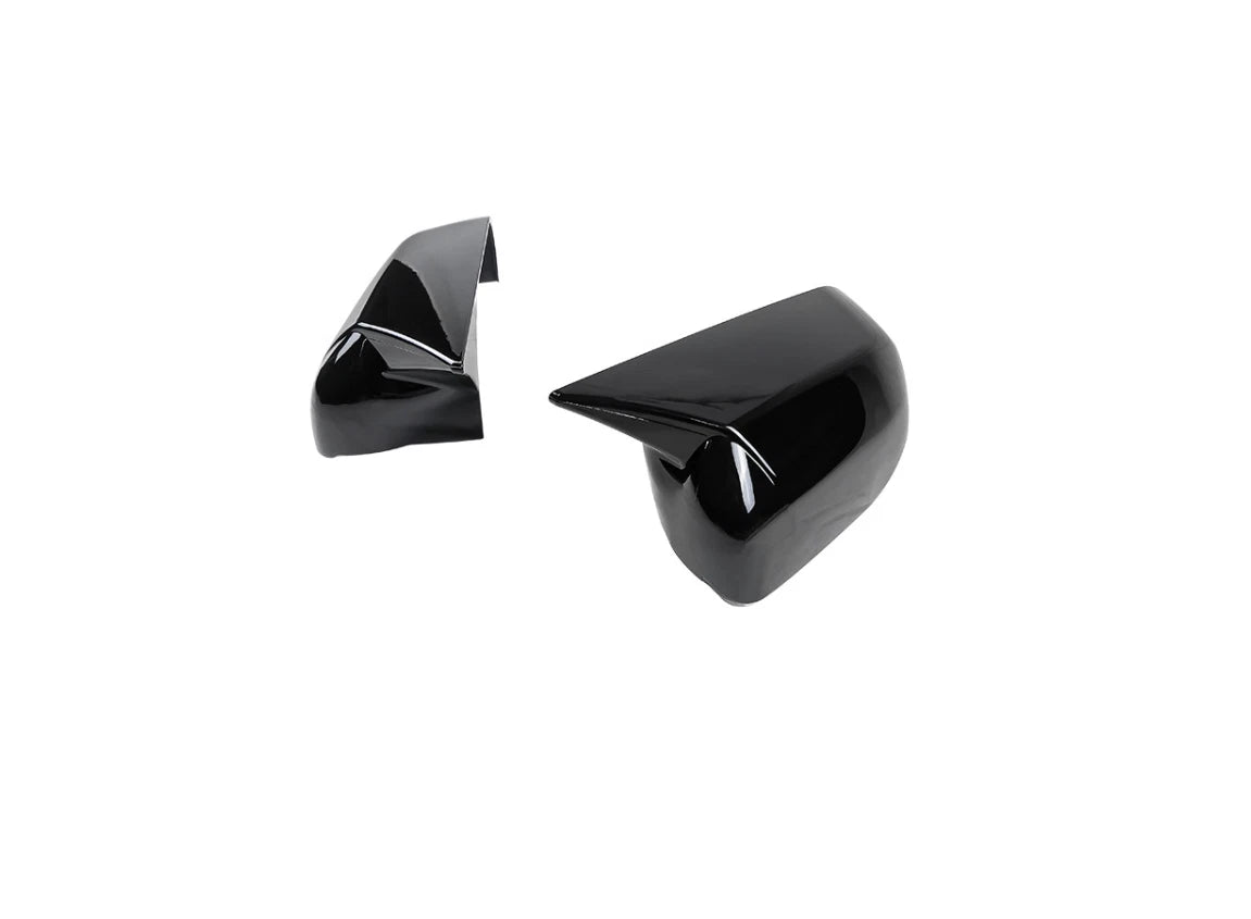 Glossy Black Ox Horn Rearview Mirror Lid Cover Trim for Toyota Tundra (2021-2022)