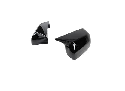 Glossy Black Ox Horn Rearview Mirror Lid Cover Trim for Toyota Tundra (2021-2022)