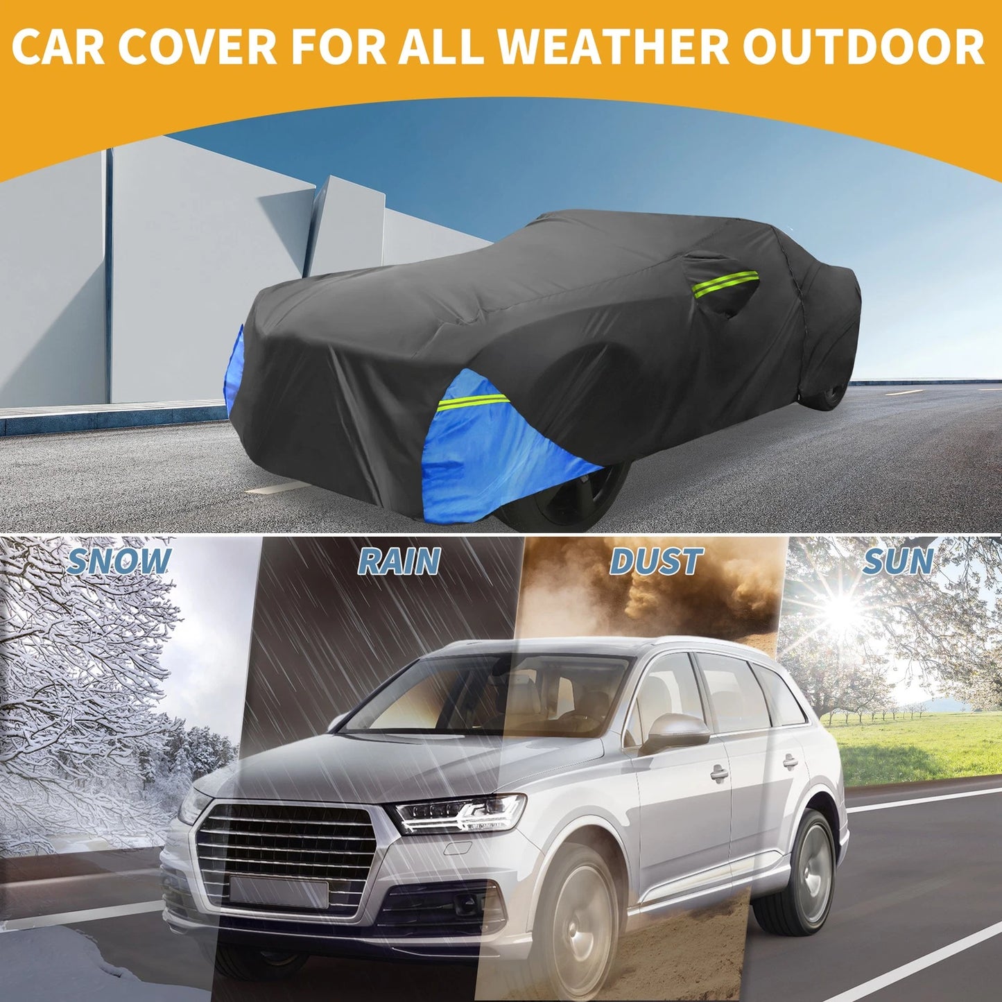 Car Cover 210D Waterproof Door Zipper for Chevrolet Camaro Oxford Cloth