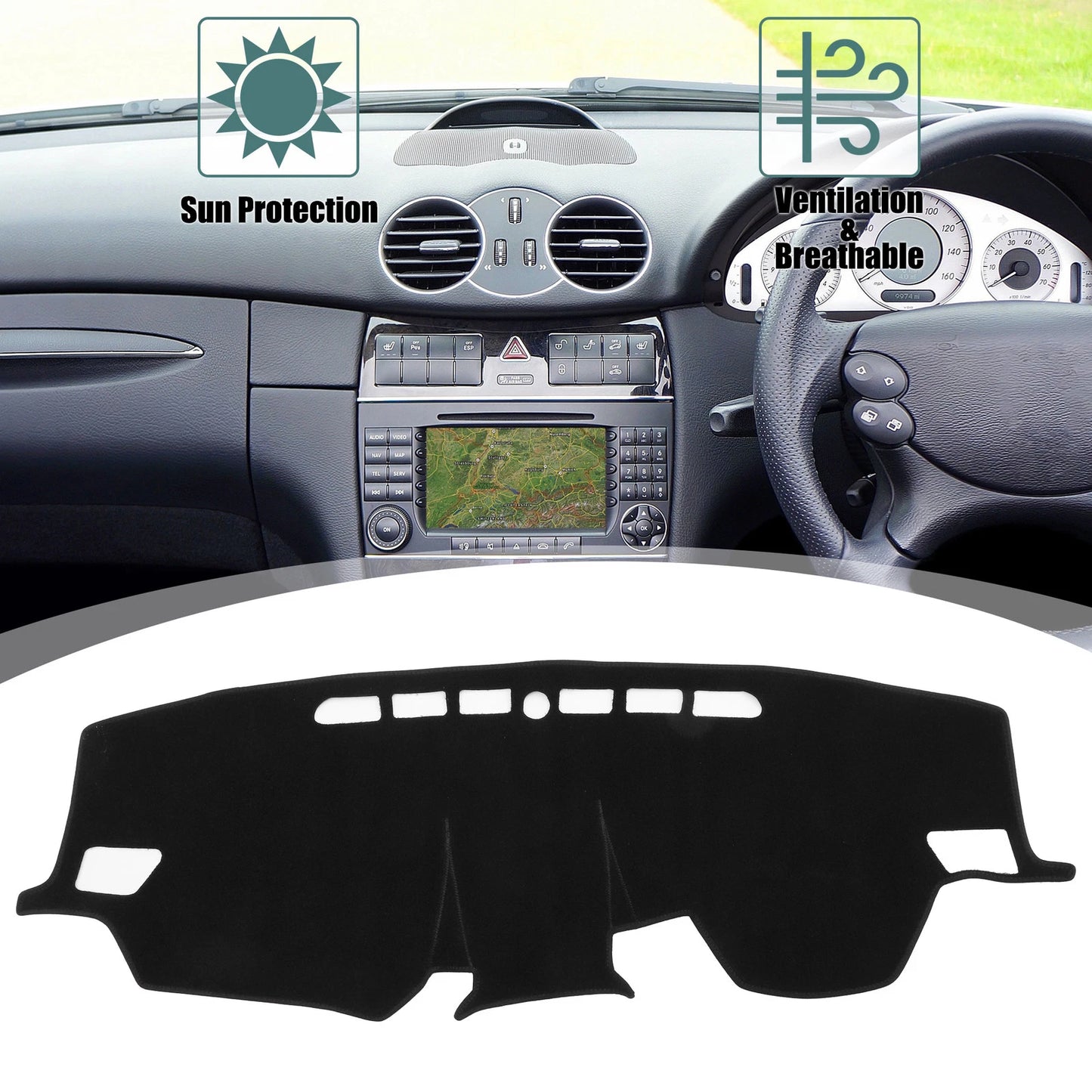 Black Dashboard Cover Mat Protector for Toyota Rise RAIZE (2022-2023)